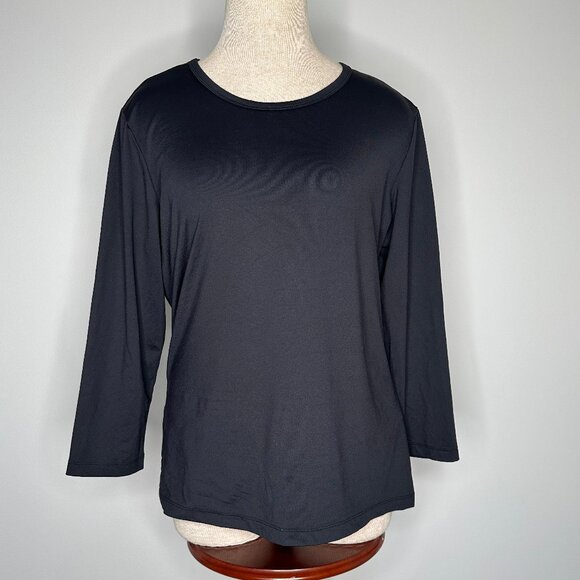 J. McLaughlin Women's Long Sleeve Crew Neck Top Black Size Large - Picture 1 of 6